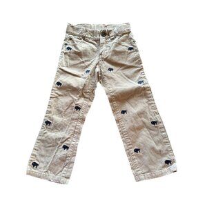 Janie & Jack Ran Navy Corduroy Buffalo Embroidered 5 Pocket Pants Sz 3